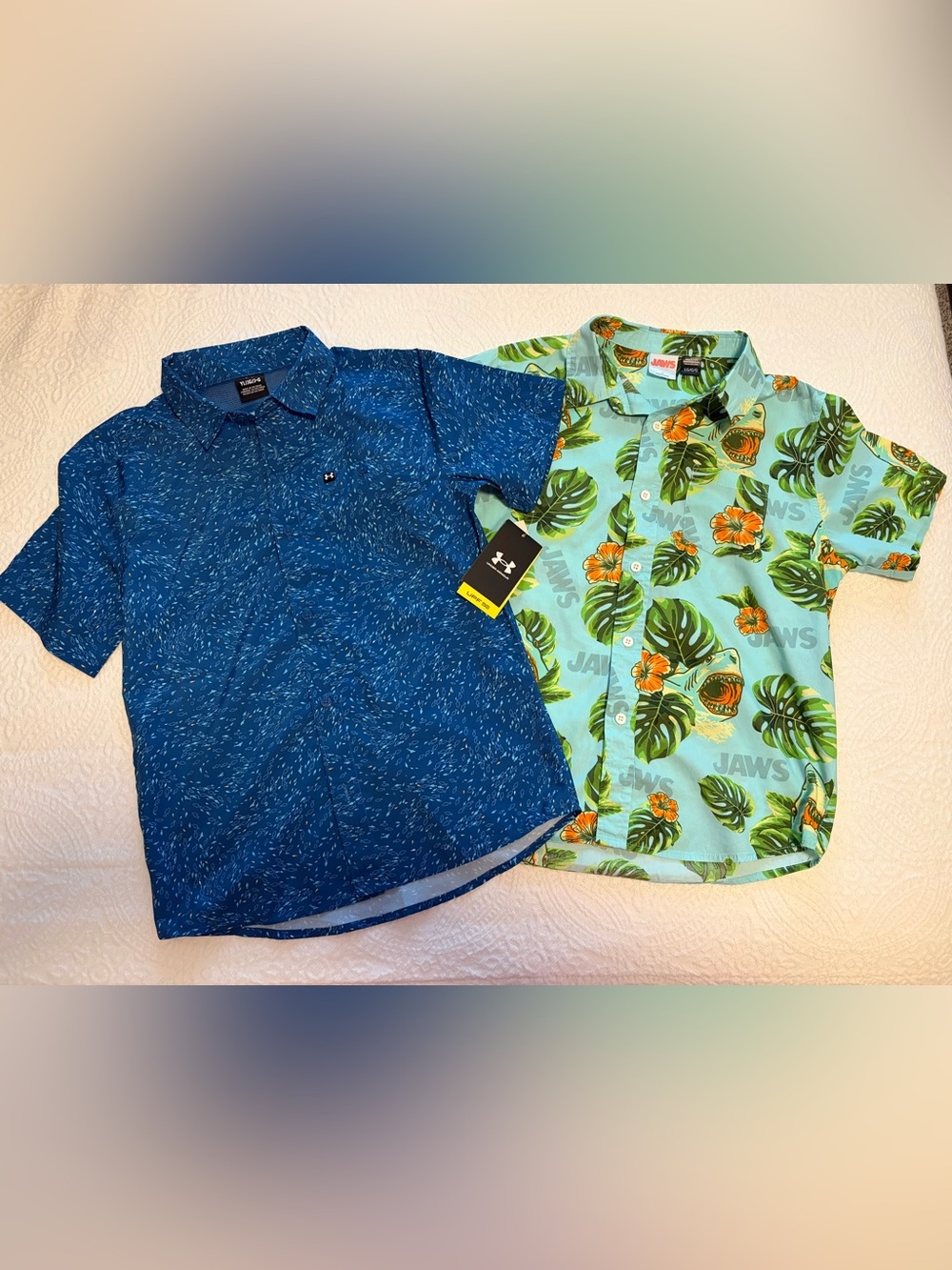 Bundle of 2 Boys Button Down Shirts - Under Armour & JAWS
